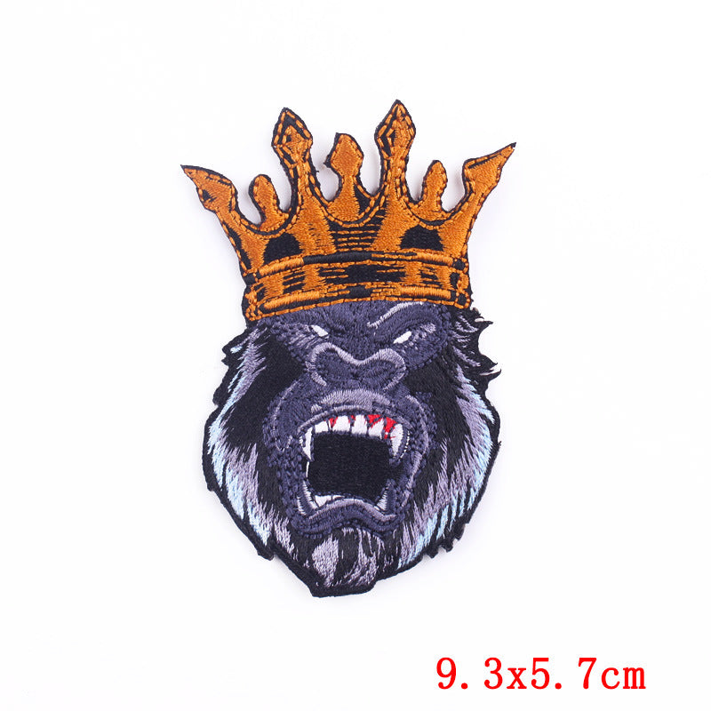 Fierce Animal Cloth Sticker Punk Muscle Animal Embroidery