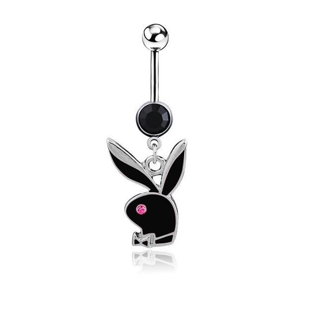 Cute rabbit belly button ring belly dance jewelry