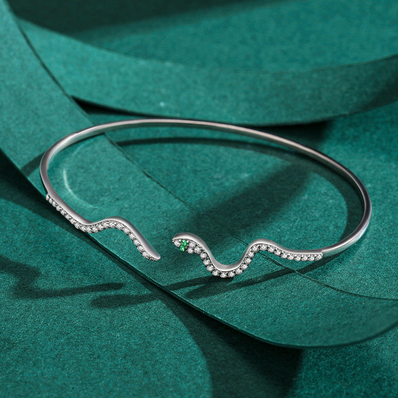 European And American S925 Sterling Silver Bracelet Special-interest Design Fashion Snake Bracelet