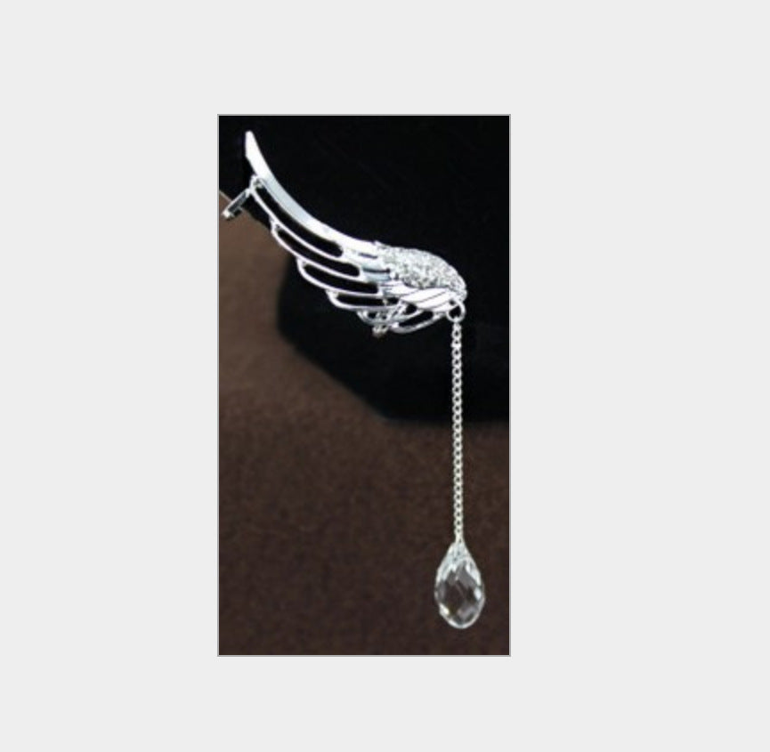 Long micro inlaid diamond earring clip