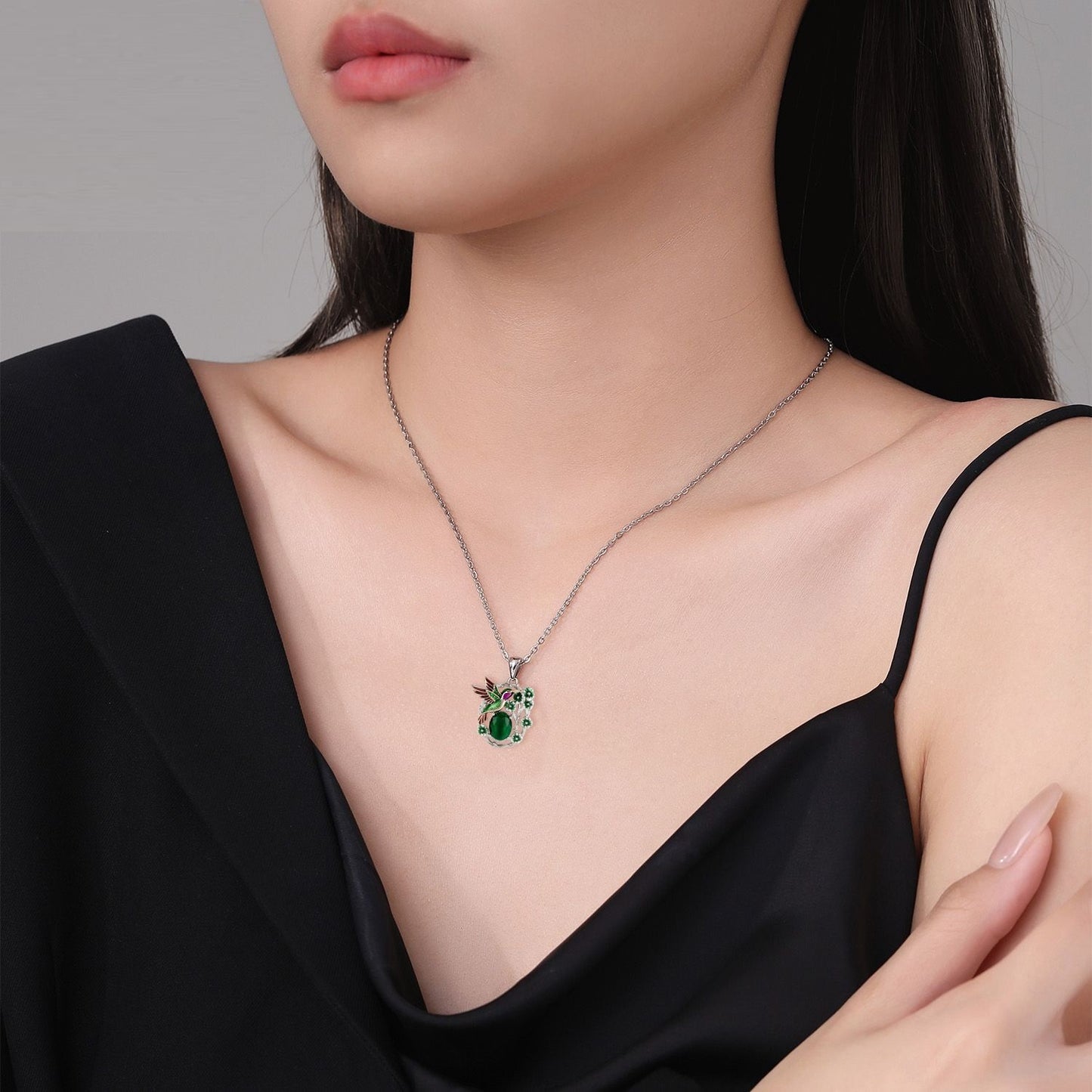 Hummingbird Necklace Women's Vintage Cross Chain Pendant Jewelry