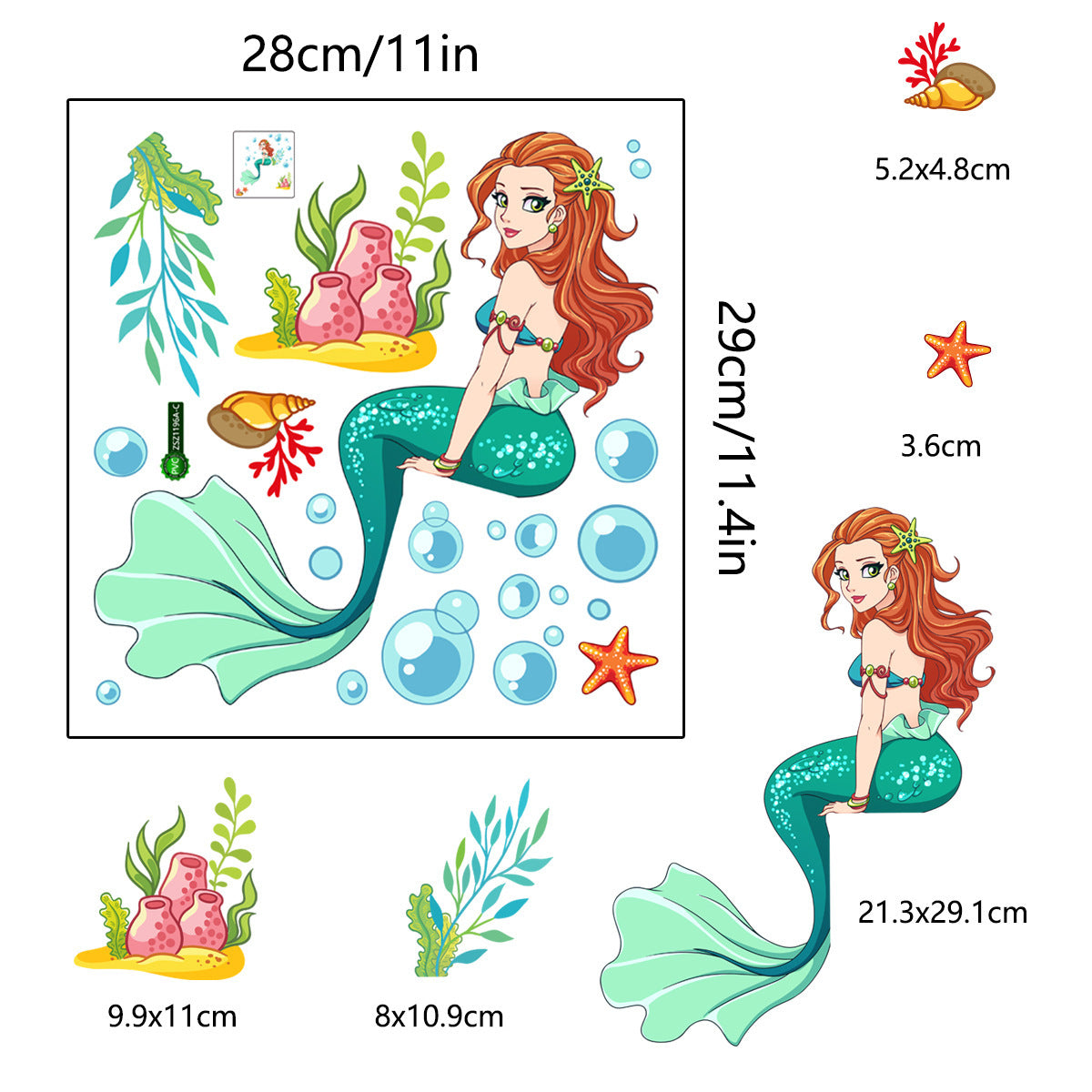 Luminous FARCENT Mermaid Butterfly Wall Sticker Fluorescence Sticker