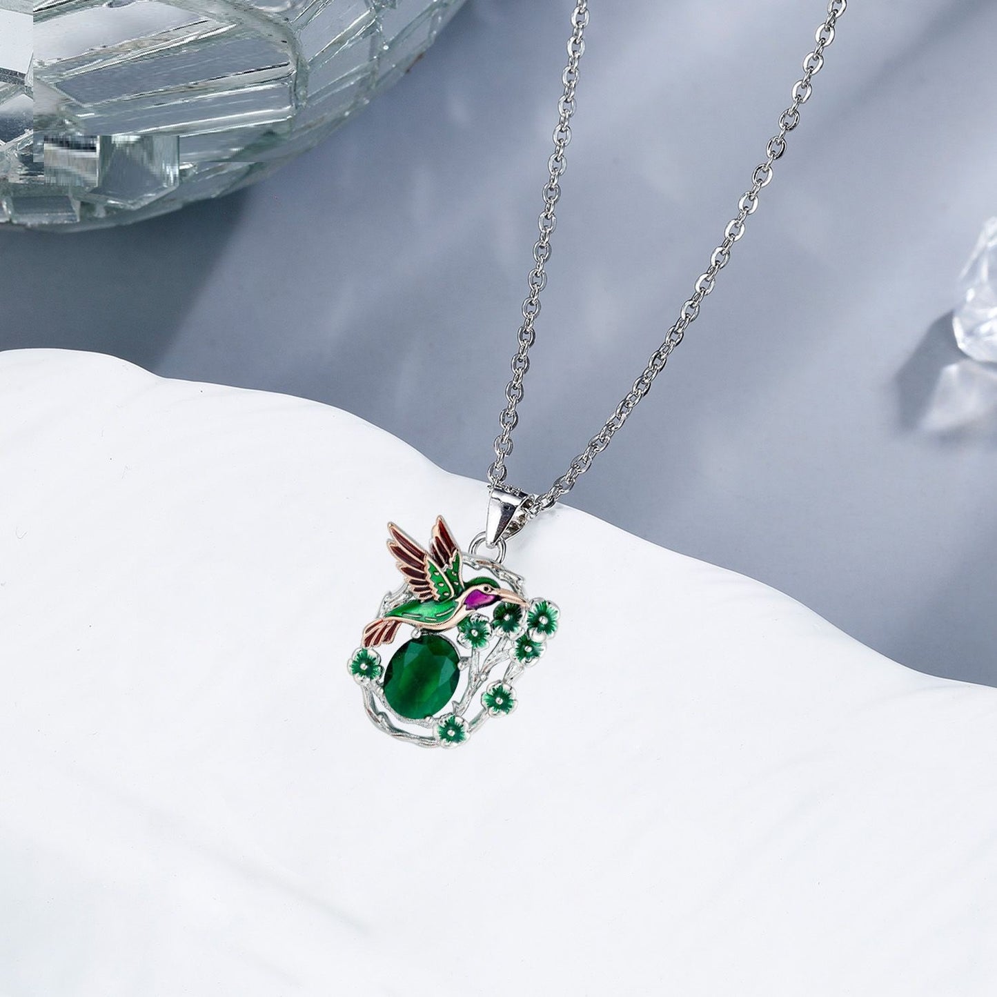 Hummingbird Necklace Women's Vintage Cross Chain Pendant Jewelry
