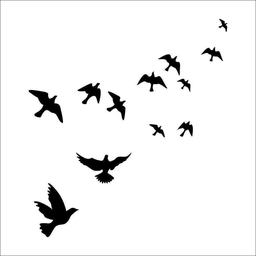 Bird sculpture background wall sticker