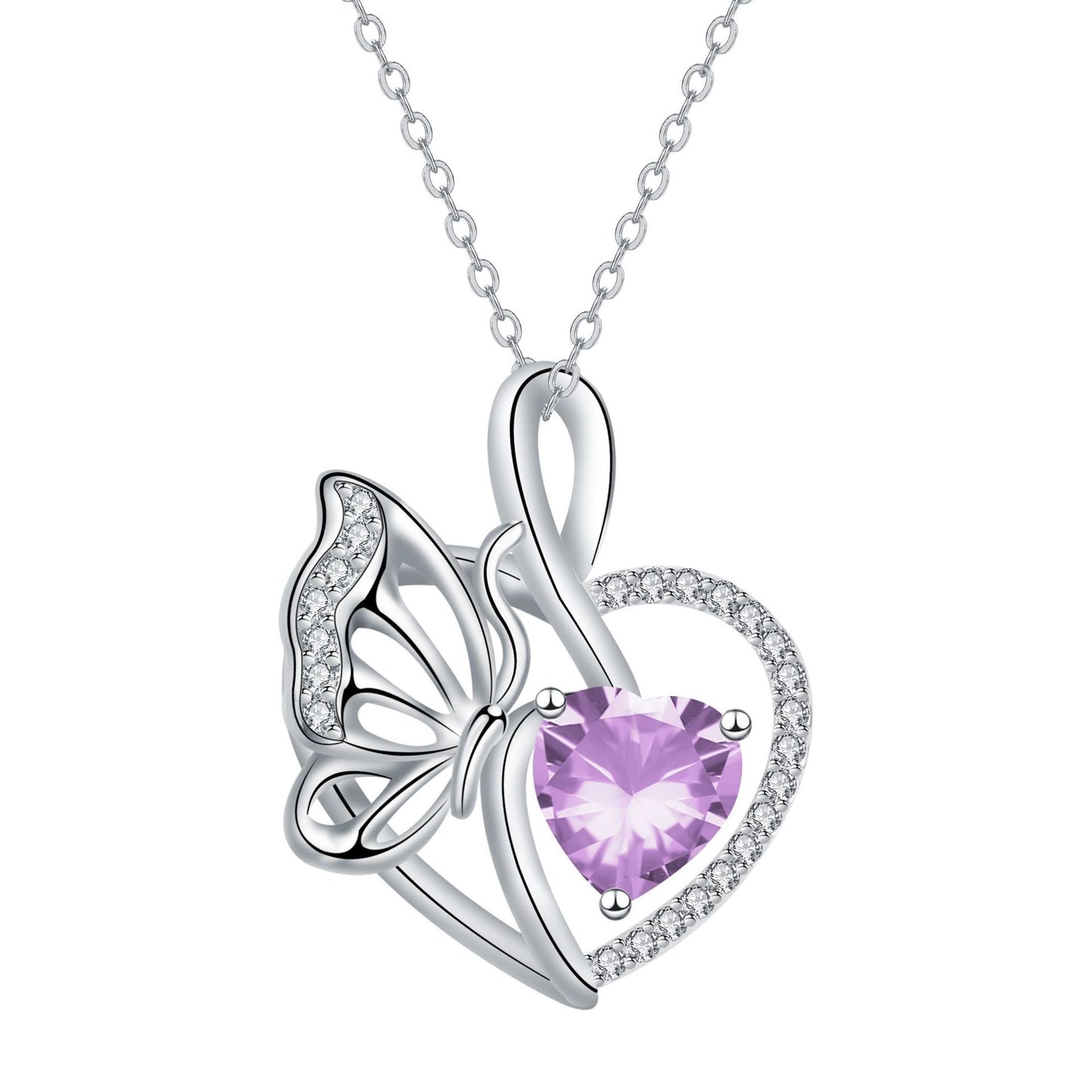 Love Butterfly Inlaid Jewelry High Sense Stylish Elegant Necklace Women