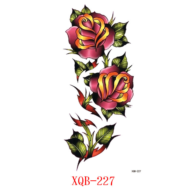 Paper Small Full Arm Flower Letter Animal Tattoo Sticker