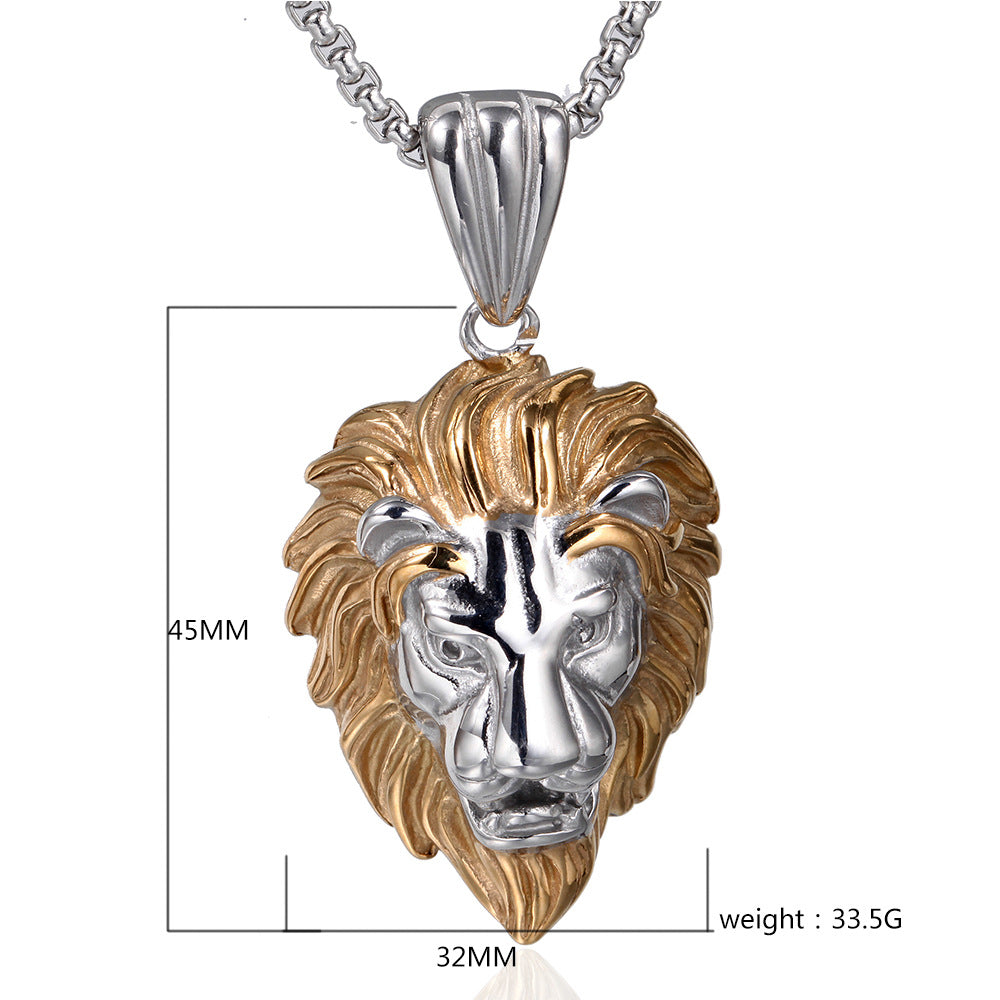 Titanium Steel Jewelry Fashion Hollow Lion Head Stainless Steel Pendant