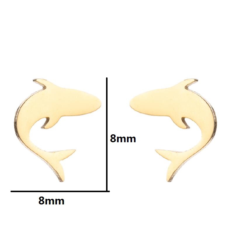 Simple Animal Earrings Bee Dolphin Earrings Plating Korean Style Earrings