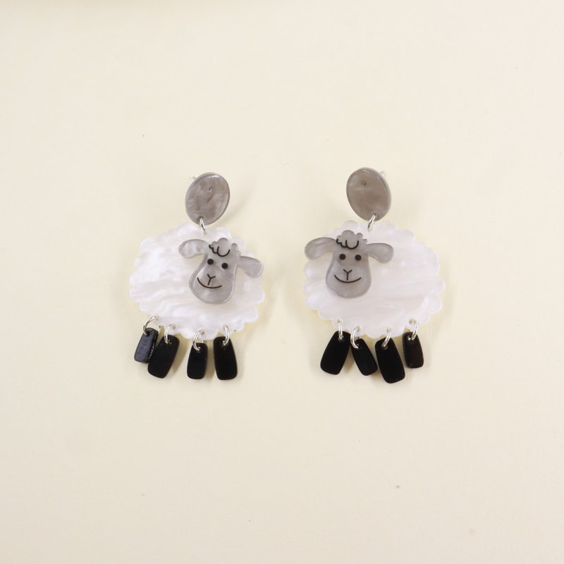 Acrylic Sheep Earrings Funny Animal Jewelry