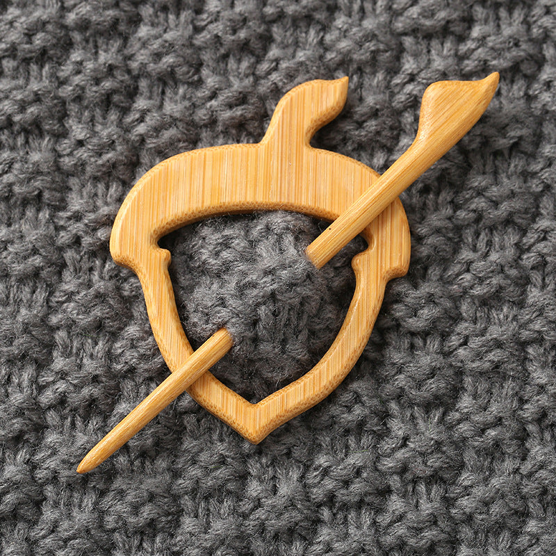 Wooden Animal Carving Brooch Gift