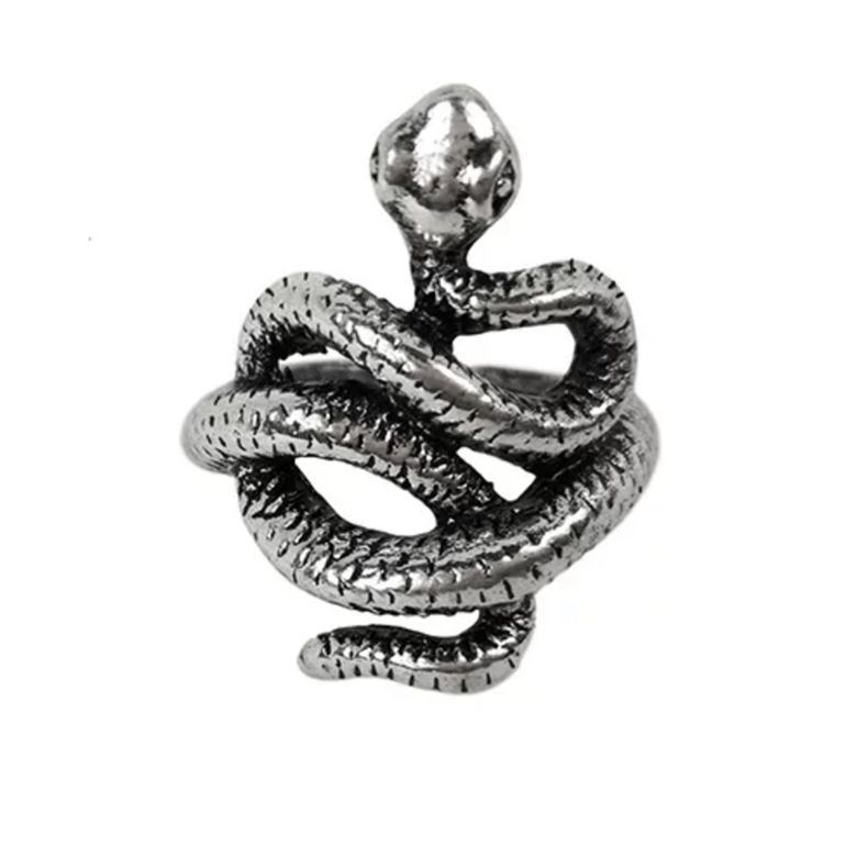 Animal Spirit Snake European And American Retro Punk Exaggerated And Personalized Men And Women Winding Snake Animal Opening Ring