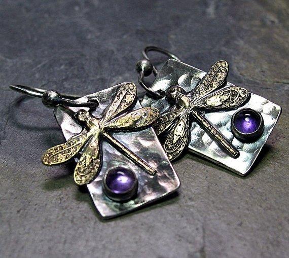 Women's Retro Personalized Animal Gem Dragonfly Earrings