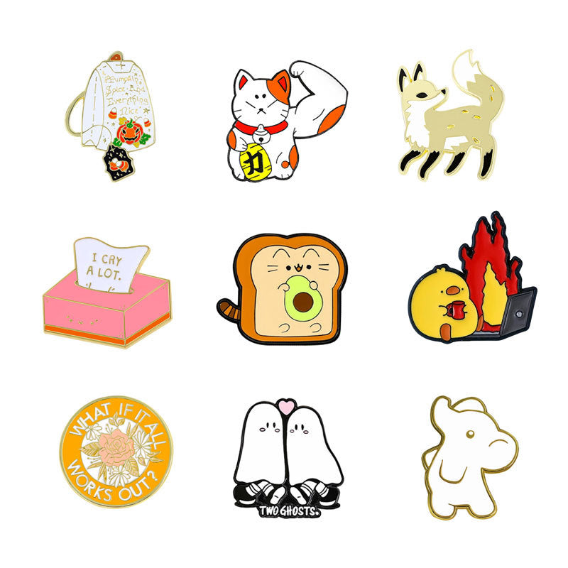 Cute Cartoon Creativity Metal Brooch Decorations