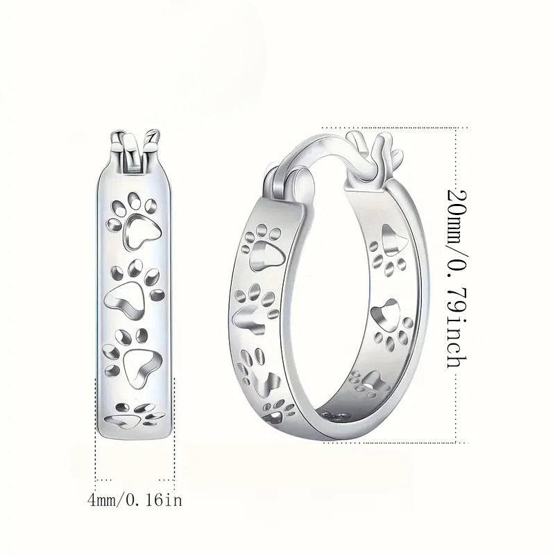 Animal Small Dog Paw Prints Earrings Fashion Exquisite