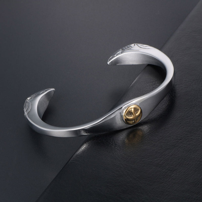 Vintage Flying Bird Gold Eagle Personalized Opening Exquisite Titanium Steel Bracelet