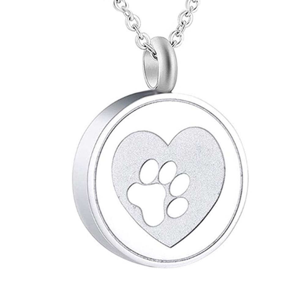 Three-color Stainless Steel Circular Paw Print Commemorative