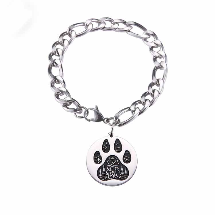 Fashionable Titanium Steel Cute Dog Claw Bracelet