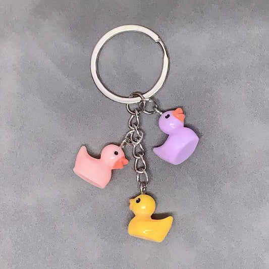 Simple Resin Small Yellow Duck Keychain Animal Pendant Duck Pendant Key Chain Accessories For Women