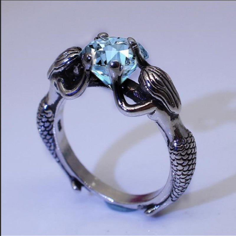 New Mermaid pearl ring topaz ring wholesale