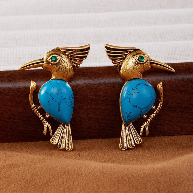 Retro Mid-Century Turquoise Animal Series Earrings