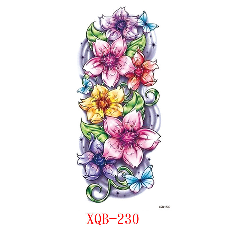 Paper Small Full Arm Flower Letter Animal Tattoo Sticker
