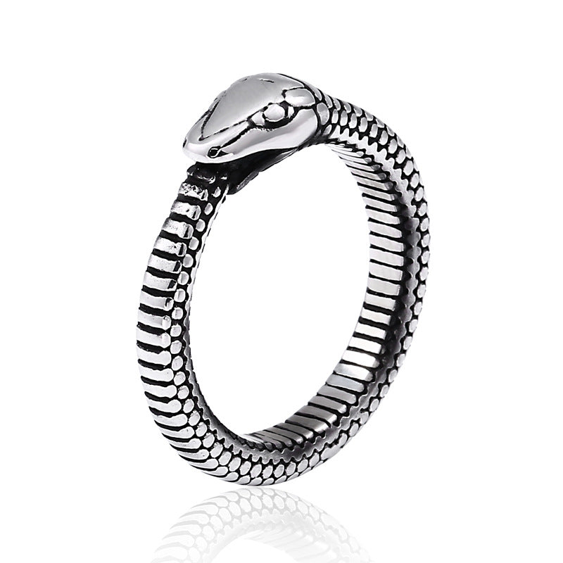 Snake Shaped Retro Domineering Animal Ring