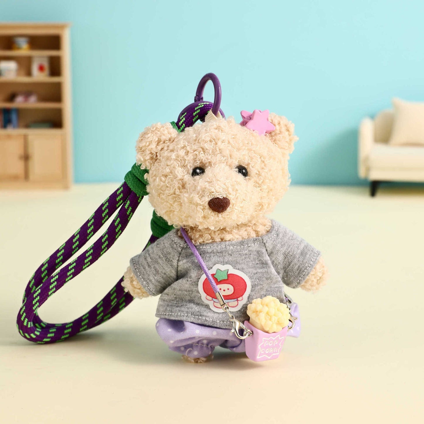 Original Fleece Sweatshirt Bear Doll Car Keychain Pendant