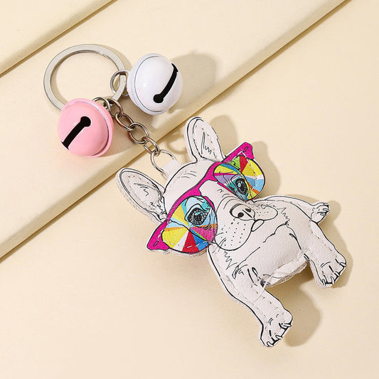 Leather Bell Sunglasses Keychain