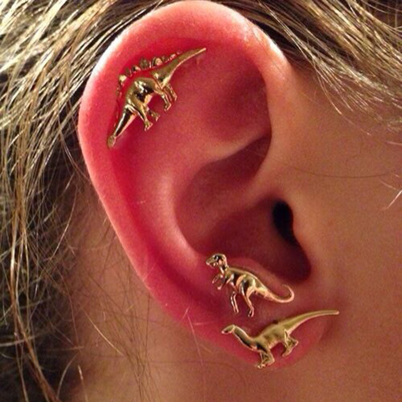 Small Animal Dinosaur Set Personalized Earrings