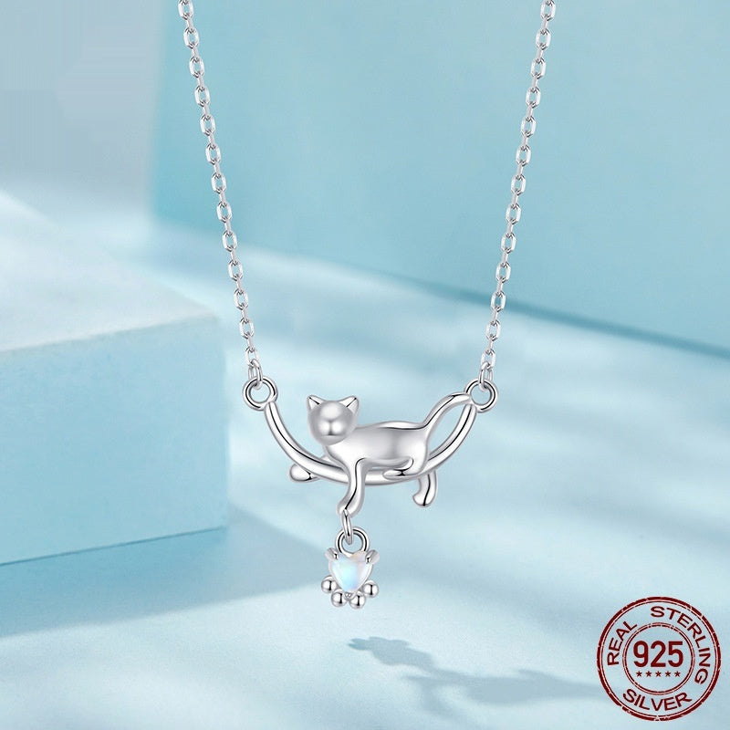 Sterling Silver White Gold Plated Simple Jewelry All-match Jewelry