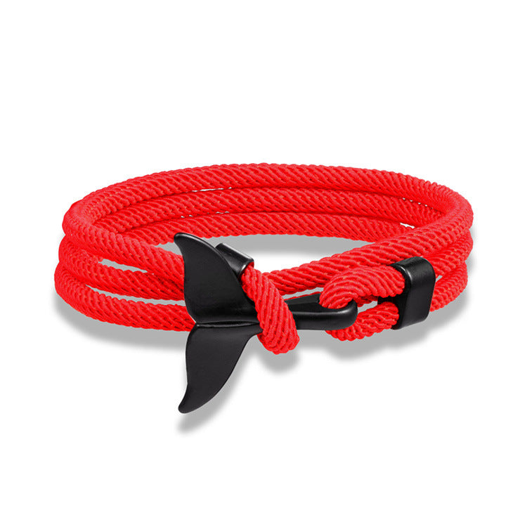 New Anchor Ocean Whale Tail Bracelet Milan Rope