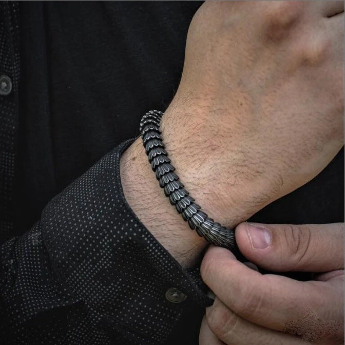 Creative Casting Snake Scale Men's Bracelet