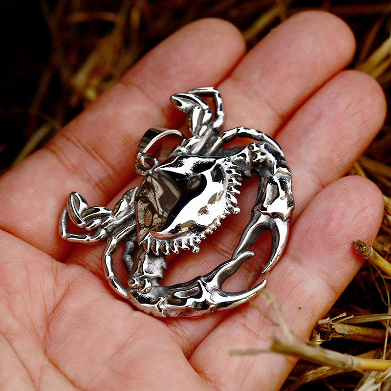 Stainless Steel Cute Small Animal Crab Pendant Jewelry
