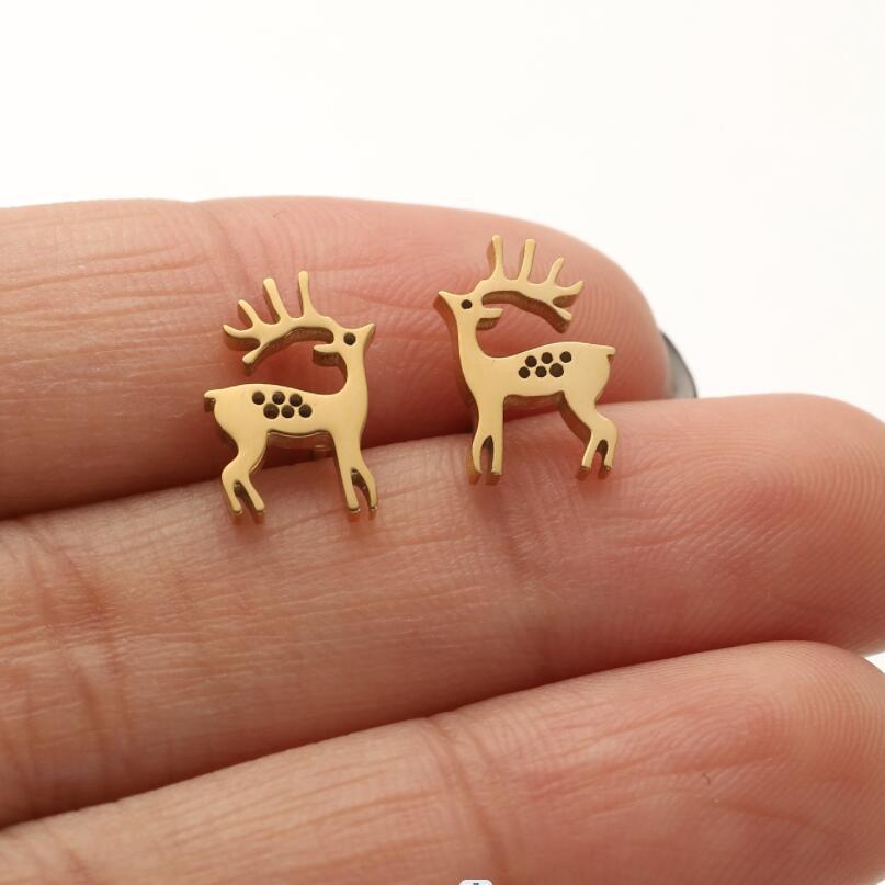 Stainless Steel Cute Animal Series Stud Earrings
