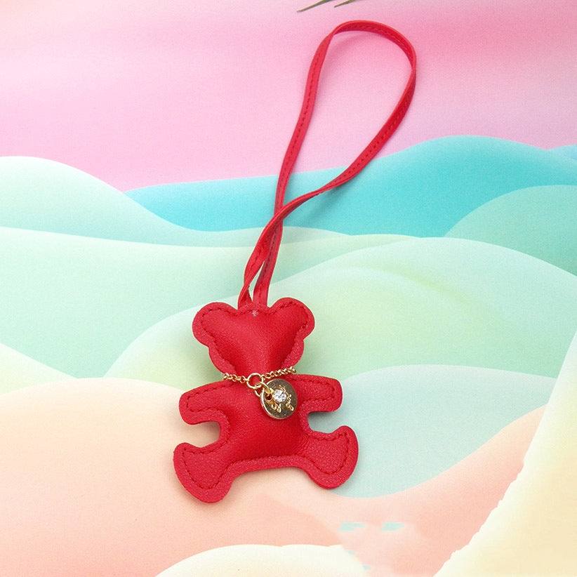 Leather Bear Pendant Business Gift Keychain