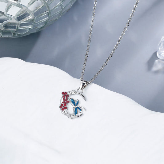 Fashion Romantic Retro Dragonfly Ornament Necklace Female Pastoral Style Jewelry