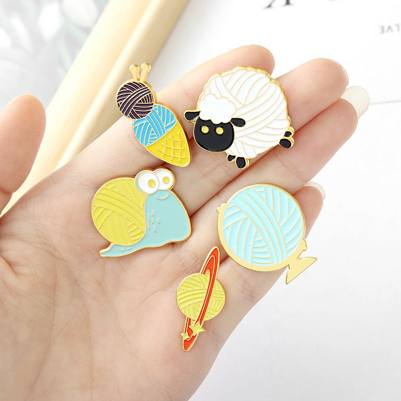 Cute Snail Sheep Alloy Animal Brooch Badge