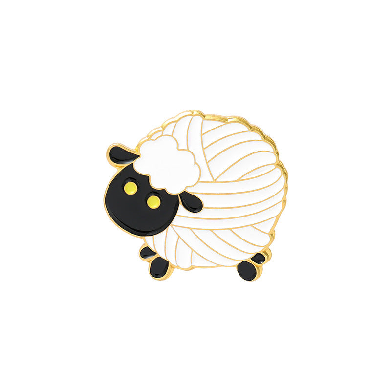 Cute Snail Sheep Alloy Animal Brooch Badge