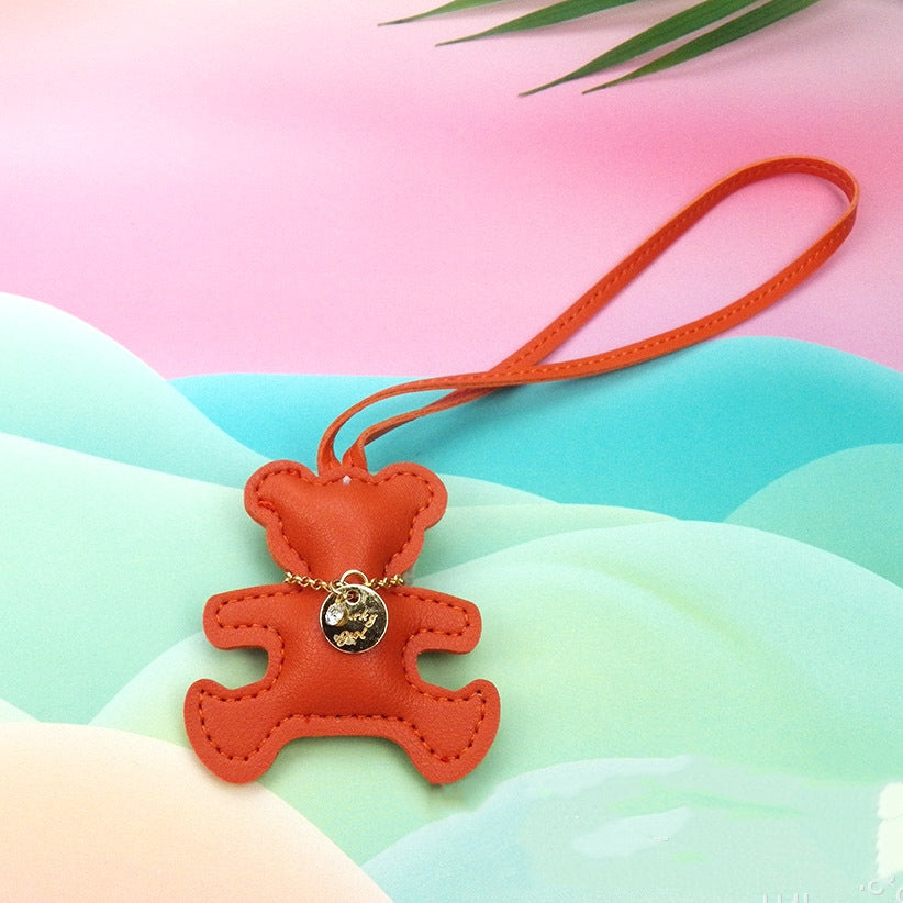 Leather Bear Pendant Business Gift Keychain
