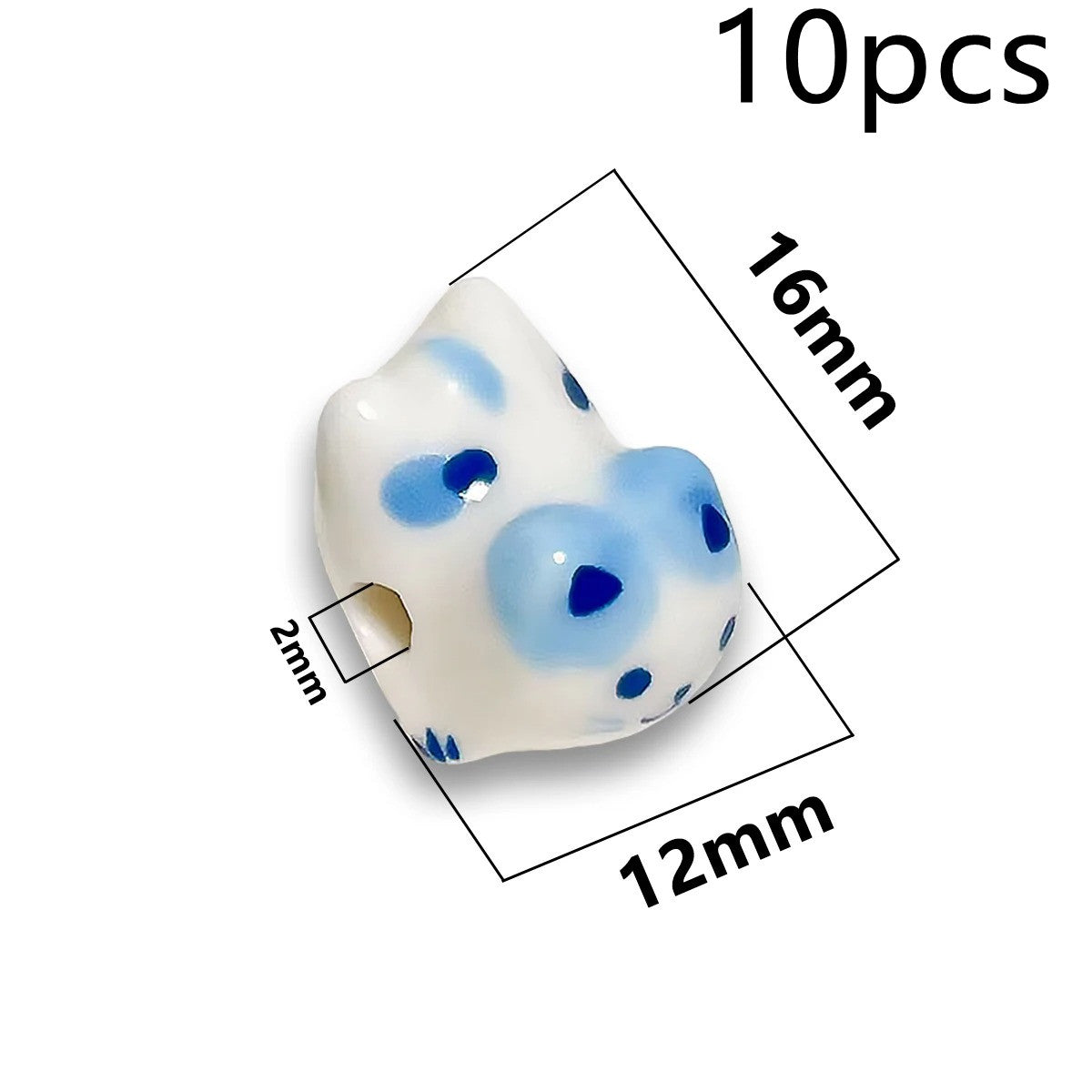 Cute Cat Beaded Wind Chimes Bracelet Necklace Handmade Lying Cute Cute Animal Ceramic Ornament