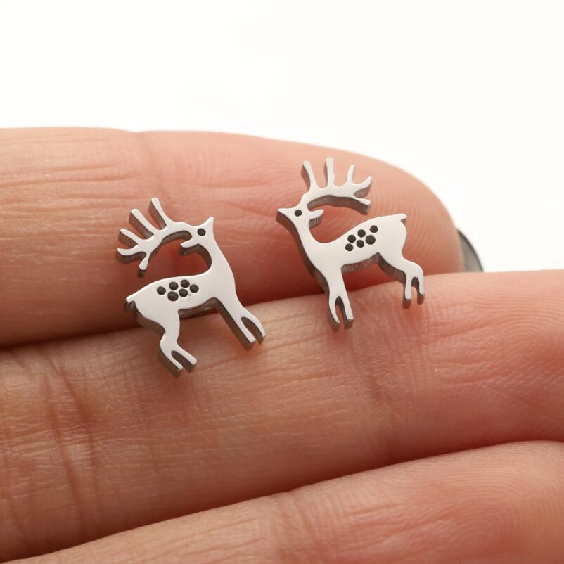 Stainless Steel Cute Animal Series Stud Earrings