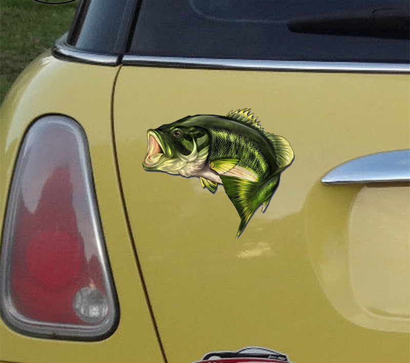 Bass Fish Reflective Outdoor Fishing Car Sticker