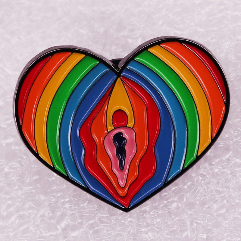 Cartoon Rainbow Metal Brooch