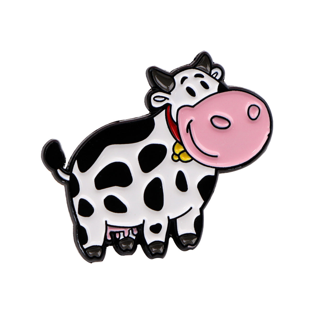 Cartoon Cute Black And White Cow Animal Brooch