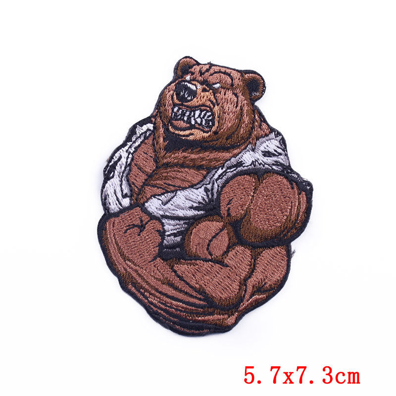 Fierce Animal Cloth Sticker Punk Muscle Animal Embroidery