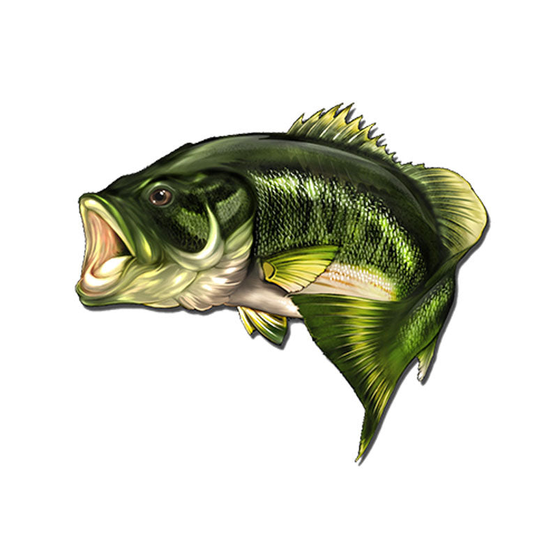 Bass Fish Reflective Outdoor Fishing Car Sticker