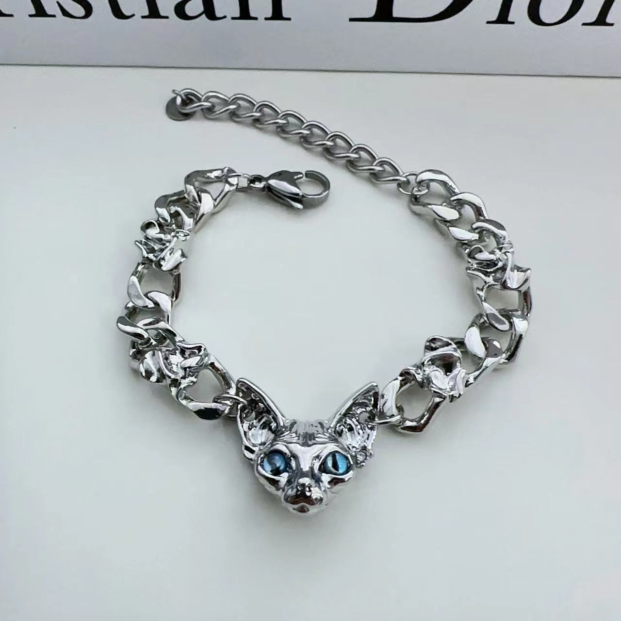 Dark Alien Cat Titanium Steel Bracelet Female Design