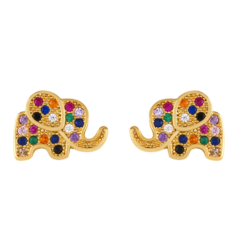 Stud Earrings Simple Animal Stud Elephant