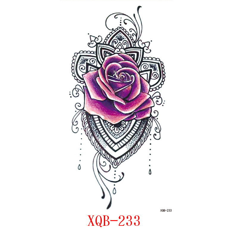 Paper Small Full Arm Flower Letter Animal Tattoo Sticker