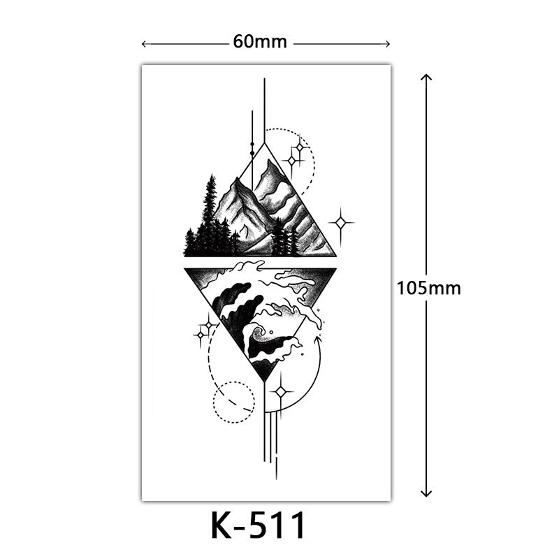 English Letter Flower Butterfly Sketch Line Waterproof Tattoo Sticker